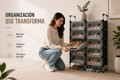 Ordenador de Calzado™ | Organiza hasta 30 pares y recupera espacio en tu hogar