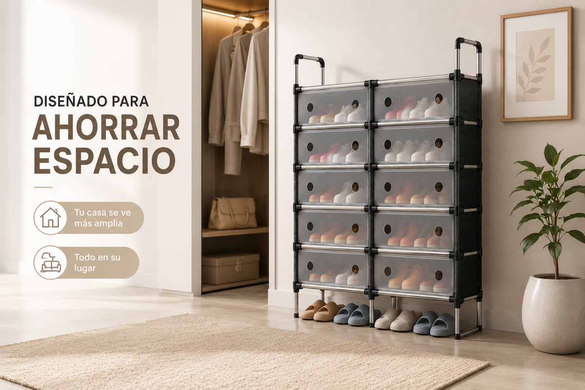 Ordenador de Calzado™ | Organiza hasta 30 pares y recupera espacio en tu hogar