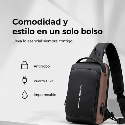 SafeGo Bolso de Hombro Gold |Muévete con libertad. Lleva todo seguro.